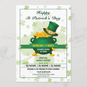 Saint Patricks Flyer-uitnodiging Kaart