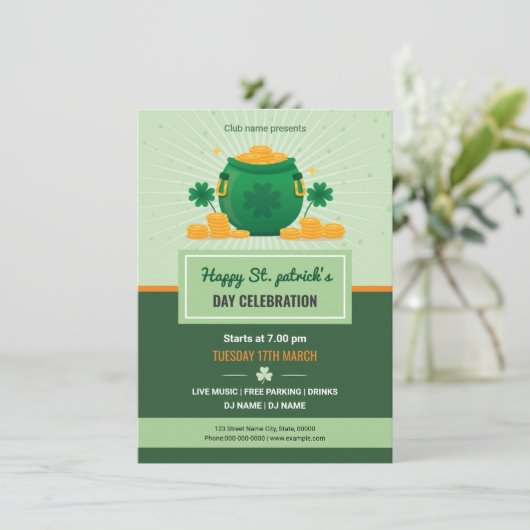 Saint Patricks Flyer-uitnodiging Kaart (Staand voorkant)