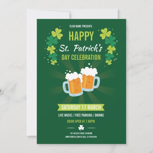 Saint Patricks Flyer-uitnodiging Kaart (Voorkant)