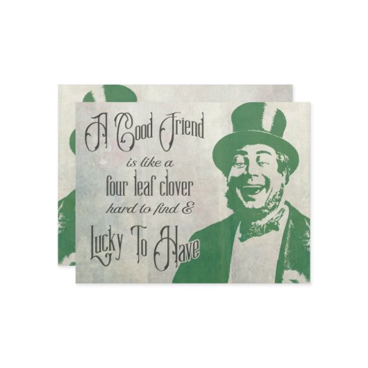 Saint Patricks Friendship  Typografie Kaart (Voorkant / Achterkant in situ)