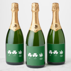 Saint Patrick's Funny Party voor jongens Sparkling Wijnetiket