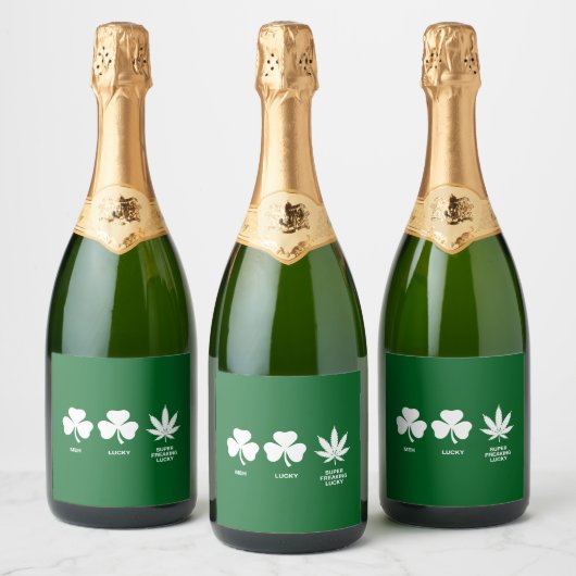 Saint Patrick's Funny Party voor jongens Sparkling Wijnetiket (Flessen)