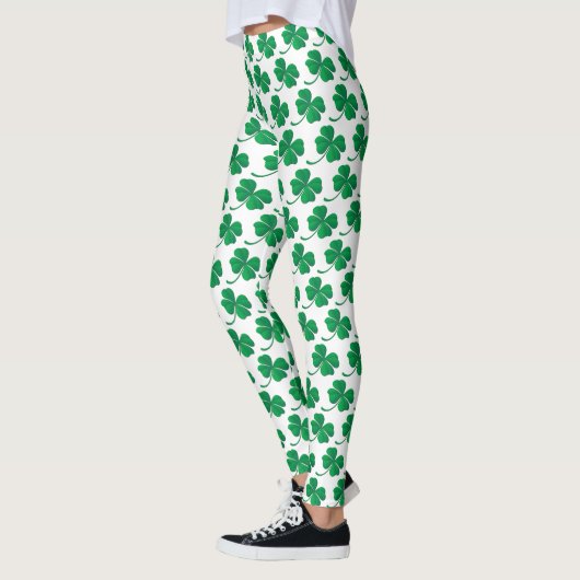 Saint Patricks Green Shamrock Pattern Leggings (Links)