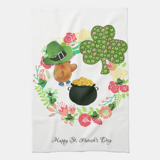 Saint Patrick's Keuken Handdoek Teddy Bear (Verticaal)
