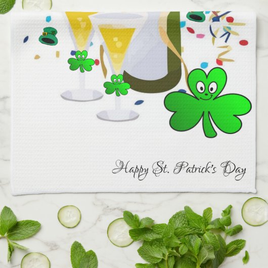 Saint Patrick's Kitchen Hand Towel Wine Shamrock Theedoek (Gevouwen)