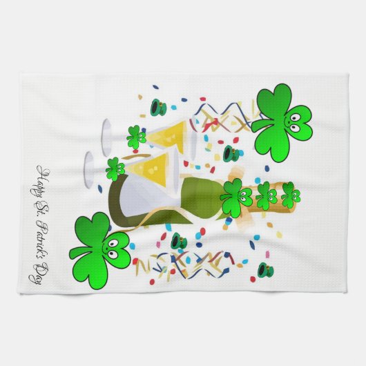 Saint Patrick's Kitchen Hand Towel Wine Shamrock Theedoek (Horizontaal)