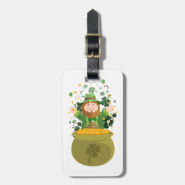 Saint Patrick's Leprechaun Bagagelabel