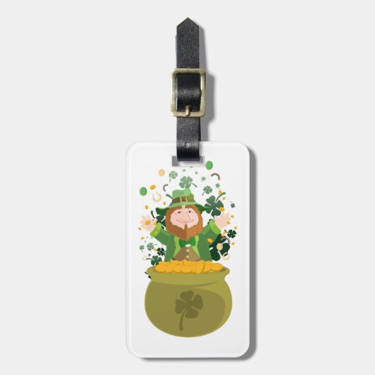 Saint Patrick's Leprechaun Bagagelabel (Voorkant verticaal)