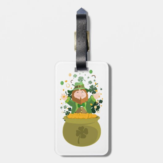 Saint Patrick's Leprechaun Bagagelabel (Achterkant verticaal)