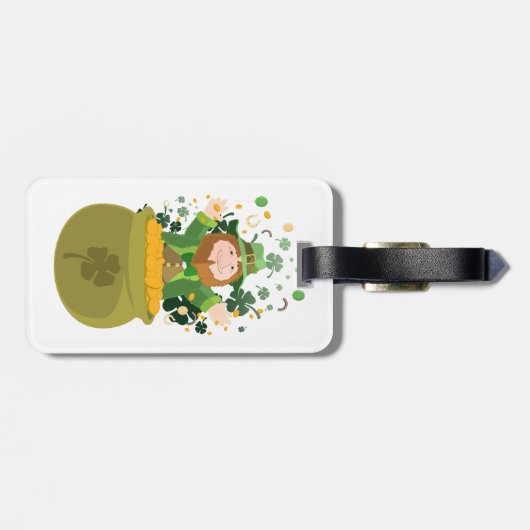 Saint Patrick's Leprechaun Bagagelabel (Achterkant horizontaal)