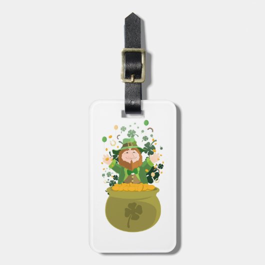 Saint Patrick's Leprechaun Bagagelabel (Voorkant verticaal)