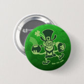 Saint Patrick's Leprechaun Dancing and Celebrating Ronde Button 5,7 Cm (Voorkant /achterkant)