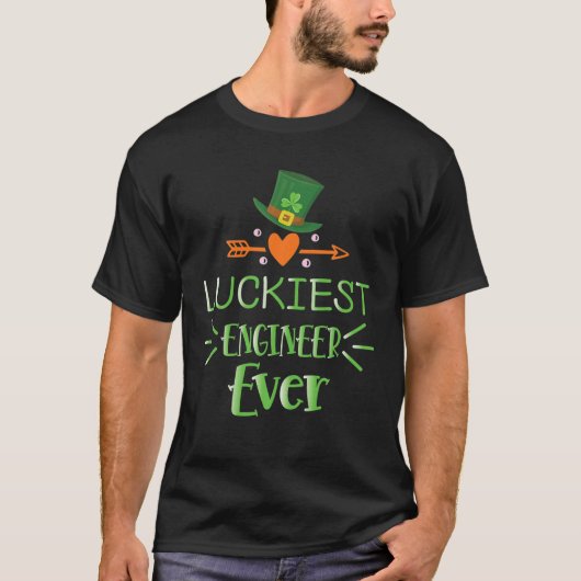 Saint Patrick's Lucigste Engineer ooit Shamrock St T-shirt (Voorkant)