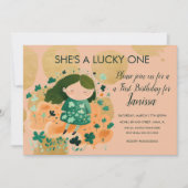 Saint Patricks Lucky Birthday Girl Shamrocks Party Kaart (Voorkant)