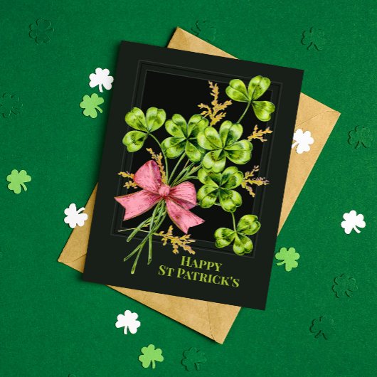 Saint Patrick's Lucky Charm Shamrocks  Cute Feestdagenkaart