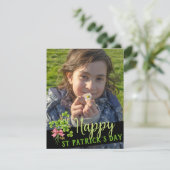 Saint Patrick's Lucky Charm Shamrocks Cute Photo Feestdagenkaart (Staand voorkant)