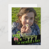 Saint Patrick's Lucky Charm Shamrocks Cute Photo Feestdagenkaart (Voorkant / Achterkant)