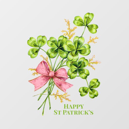 Saint Patrick's Lucky Charm Shamrocks Cute Raamsticker (Vel)
