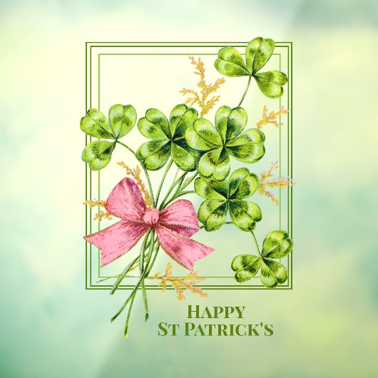 Saint Patrick's Lucky Charm Shamrocks Cute Raamsticker (Vel 3)