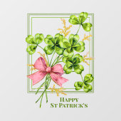Saint Patrick's Lucky Charm Shamrocks Cute Raamsticker (Vel)
