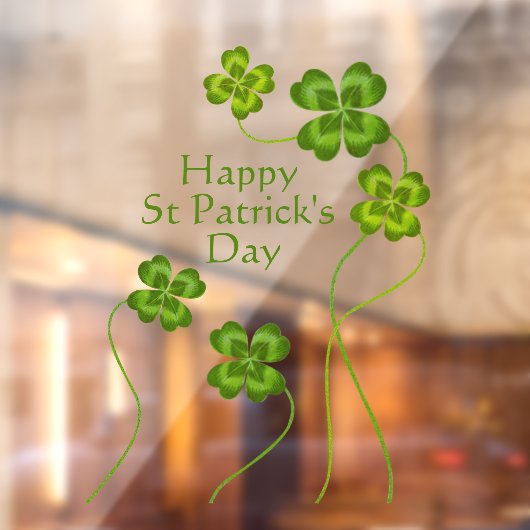 Saint Patrick's Lucky Charm Shamrocks  Cute Raamsticker (Vel 2)
