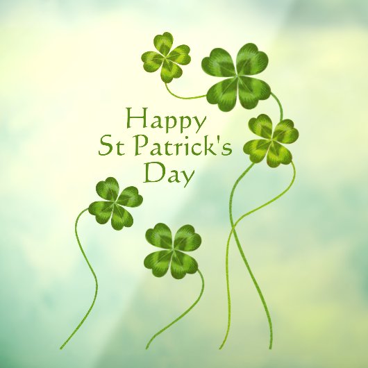 Saint Patrick's Lucky Charm Shamrocks  Cute Raamsticker (Vel 3)