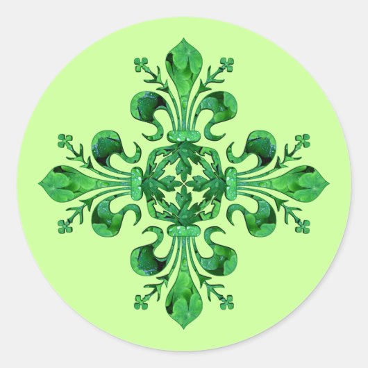 Saint Patrick's Lucky Fleur de lis Ronde Sticker (Voorkant)