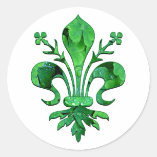Saint Patrick's Lucky Fleur de lis Ronde Sticker