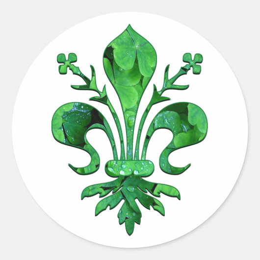 Saint Patrick's Lucky Fleur de lis Ronde Sticker (Voorkant)