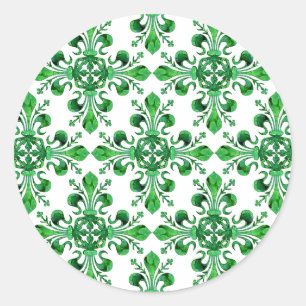 Saint Patrick's Lucky Fleur de lis Ronde Sticker