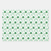 Saint Patrick's Lucky Leprechaun, Munt en Klavers Inpakpapier Vel (Voorkant 2)