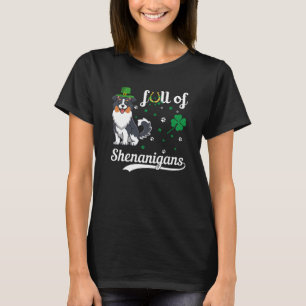 Saint Patrick's Lucky Shenanigan Border Collie Dog T-shirt