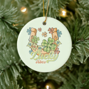 Saint Patrick's Lucky Vibes Keramisch Ornament