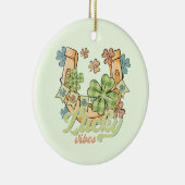 Saint Patrick's Lucky Vibes Keramisch Ornament (Rechts)
