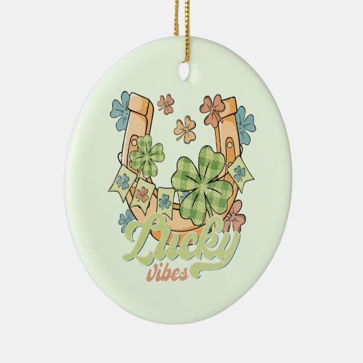 Saint Patrick's Lucky Vibes Keramisch Ornament (Rechts)
