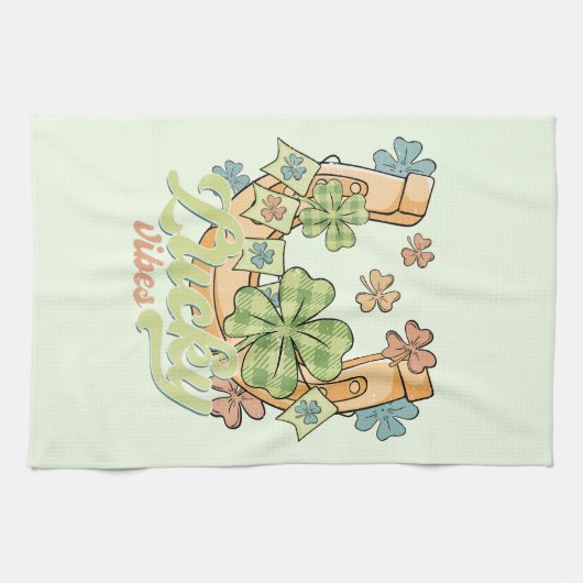 Saint Patrick's Lucky Vibes Theedoek (Horizontaal)