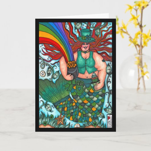 Saint Patrick's Mermaid Kaart (Gele Bloem)