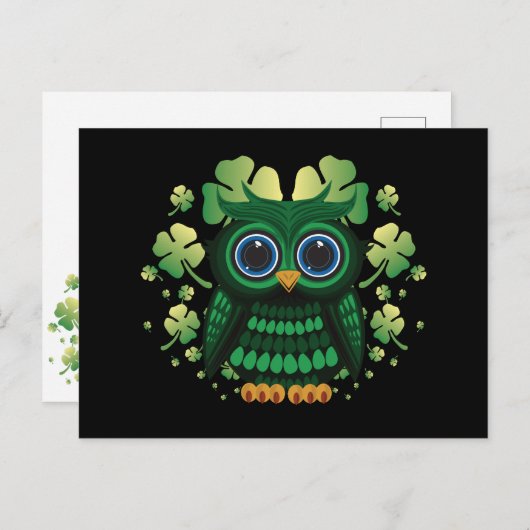 Saint Patrick's Owl Briefkaart (Voorkant / Achterkant)