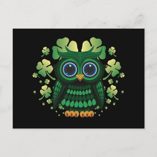 Saint Patrick's Owl Briefkaart (Voorkant)