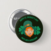 Saint Patrick's Party als een Button van Leprechau (Voorkant /achterkant)