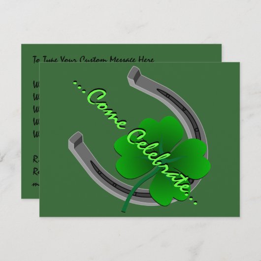 Saint Patrick's Party nodigt u uit tot persoonlijk Kaart (Voorkant / Achterkant)