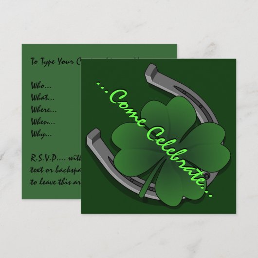 Saint Patrick's Party nodigt u uit tot persoonlijk Kaart (Voorkant / Achterkant)