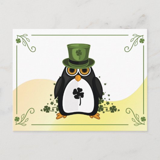 Saint Patrick's Penguin Briefkaart (Voorkant)