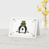 Saint Patrick's Penguin Kaart (Gele Bloem)