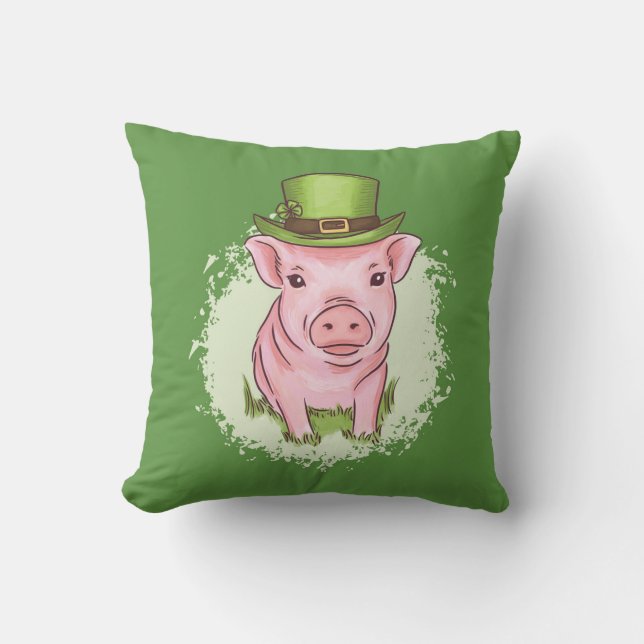 Saint Patricks Pig Kussen (Voorkant)