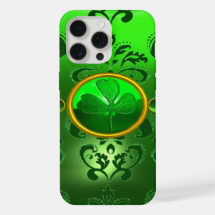 SAINT PATRICK'S SHAMROCK GREEN DAMASK iPhone 15 PRO MAX CASE