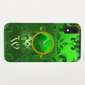 SAINT PATRICK'S SHAMROCK GREEN DAMASK MONOGRAM Case-Mate iPhone CASE (Achterkant (horizontaal))