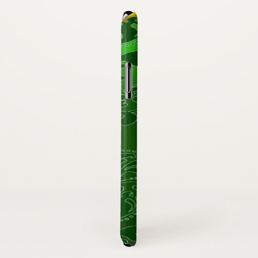 SAINT PATRICK'S SHAMROCK GREEN DAMASK MONOGRAM Case-Mate iPhone CASE (Achterkant / rechts)