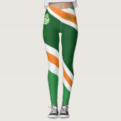 Saint Patrick's Shout-out Erin Go Bragh Striped Leggings (Voorkant)