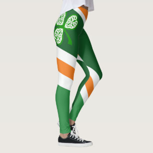 Saint Patrick's Shout-out Erin Go Bragh Striped Leggings